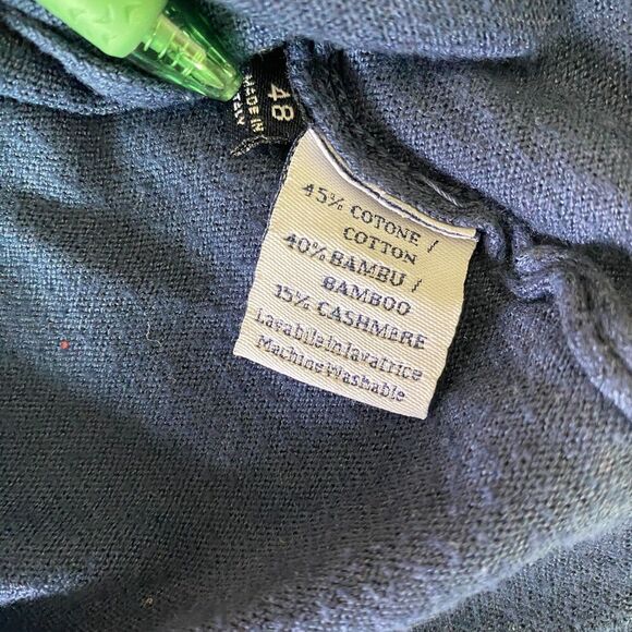 Fly3 Softly Crew Bamboo Cotton Cashmere Made in Italy Crewneck Sweater Size M/48 - Picture 5 of 5